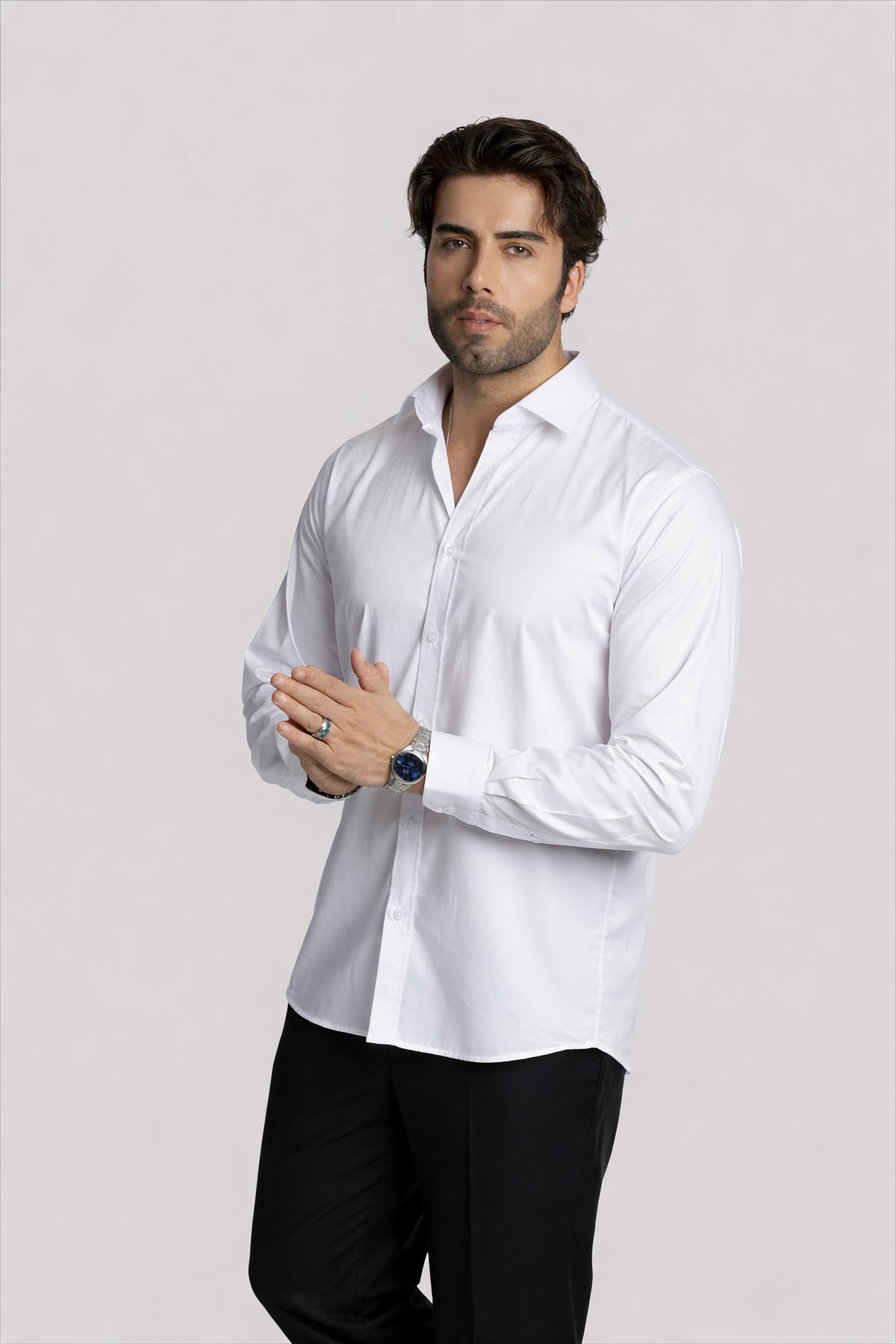 Camicia uomo MOD 013-025 Floranth Bianco