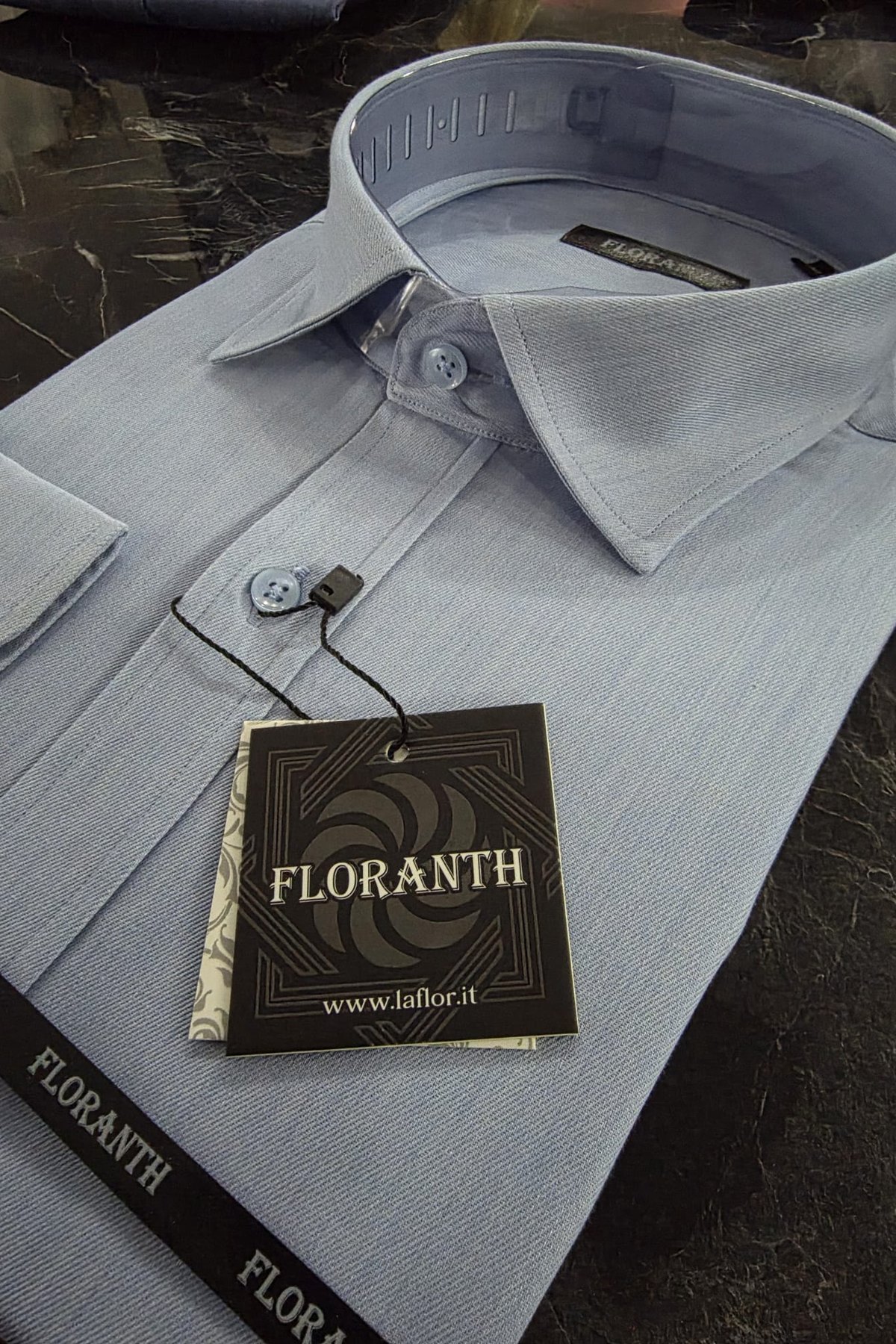 Men's Shirt MOD 013-025 Floranth Light Steel Blue