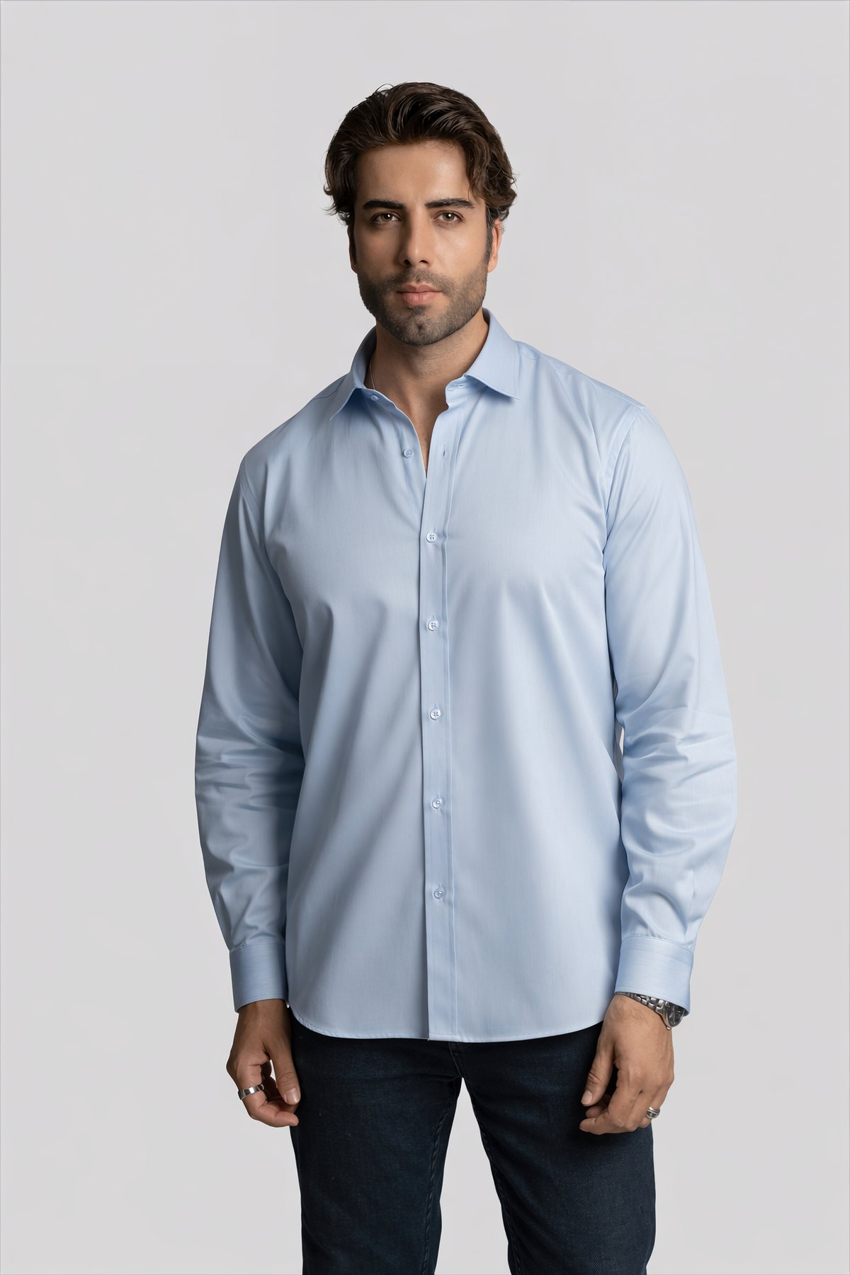 Camicia uomo MOD 013-025 Floranth Light Steel Blue