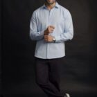 Camicia uomo MOD 013-025 Floranth Light Steel Blue