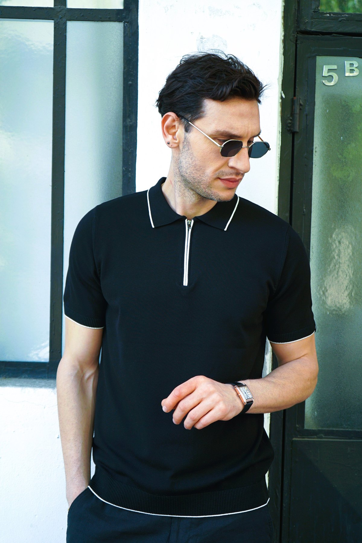 Polo uomo MOD 008-025 Floranth Nero