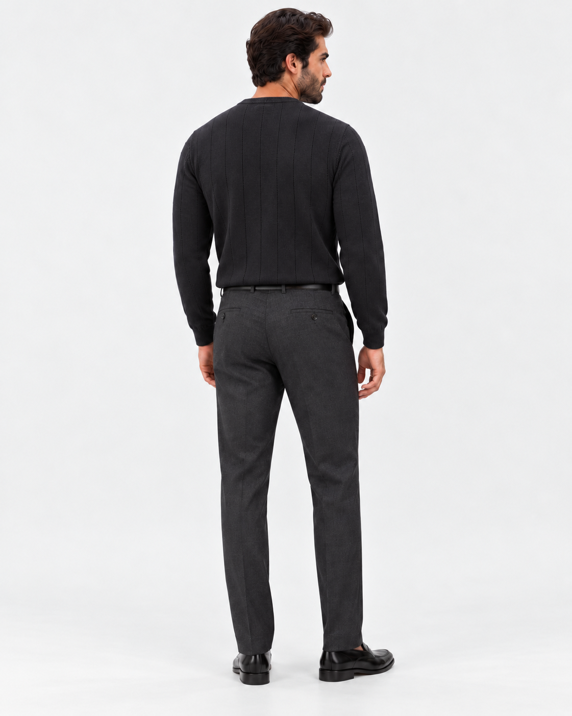 Floranth Essential Fine-Rib Knit Sweater MOD 004-025 – Black, back