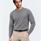 Floranth Essential Fine-Rib Knit Sweater MOD 004-025 – Grey, front