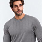 Floranth Essential Fine-Rib Knit Sweater MOD 004-025 – Grey, close-up